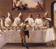 Francisco de Zurbaran St Hugo of Grenoble in the Carthusian Refectory oil on canvas